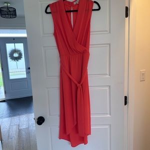 Oasis high-low faux wrap dress